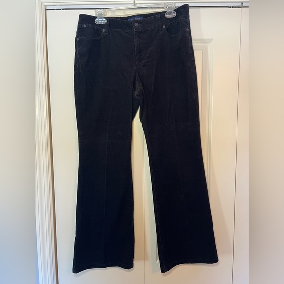 Talbots women’s curvy flare black corduroy pants. Size 12p. - Picture 1 of 9